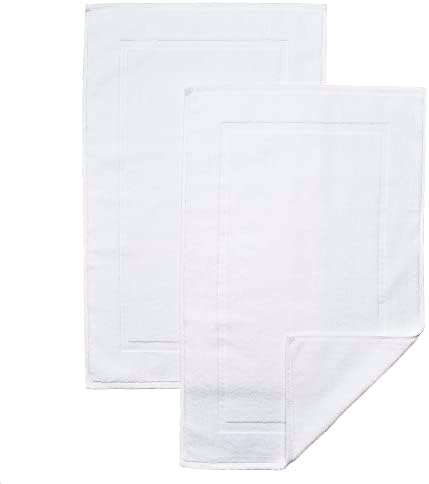 Pacific Linens Bath Mats Set of 2 - White 100 Cotton