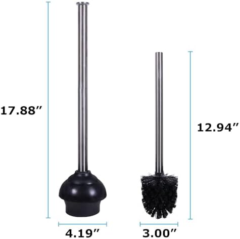 Blue Donuts Toilet Brush and Plunger Set with Holder