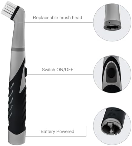Pest Reject Pro Electric Cleaning Brush with 4 in 1 Brush Heads Black