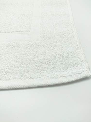 2 Pack White Bath Mats - 100 Ring-Spun Cotton 20x30 Inches