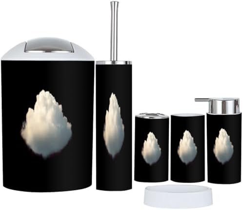 Boho Cloud Black 6-Piece Bathroom Accessory Set