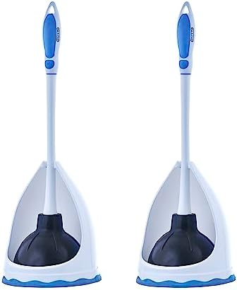 Superio Toilet Plunger and Holder Blue 2-Pack 1