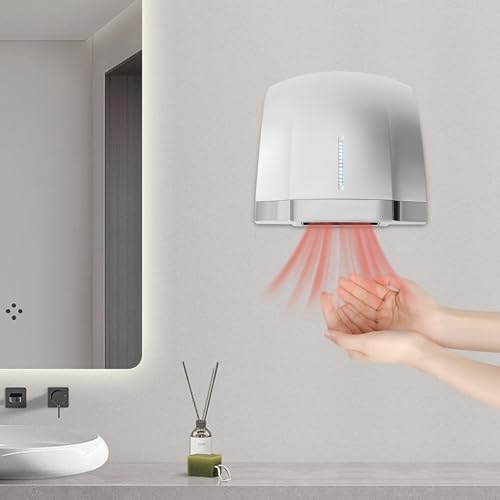 Whipin Electric Hand Dryer with LED Timer and 1800W Power