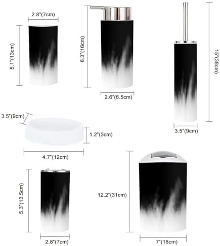 Boho Black Bathroom Accessory Set 6 Piece