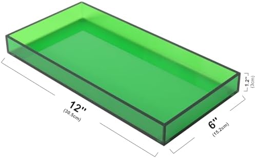 Emerald Green Acrylic Vanity Tray 12x6 for Bathroom and Vanity