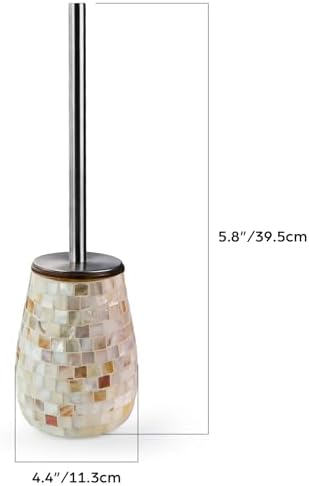 WDHODEC Natural Shell Toilet Brush and Holder Set