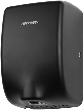 Anydry Compact Hand Dryer with 1350W Power and Matte Black Finish