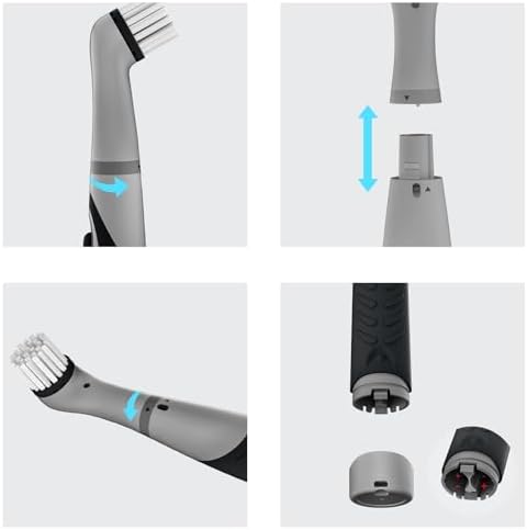 Pest Reject Pro Electric Cleaning Brush with 4 in 1 Brush Heads Black
