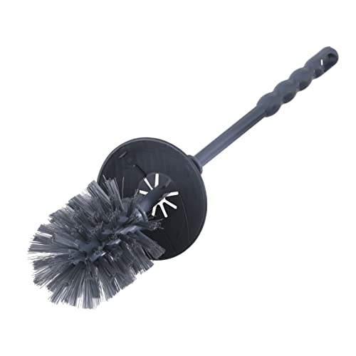 Superio Wicker Style Toilet Bowl Brush and Holder - Onyx Grey