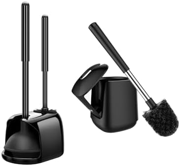 SetSail Toilet Brush and Plunger Set with Automatic Lid