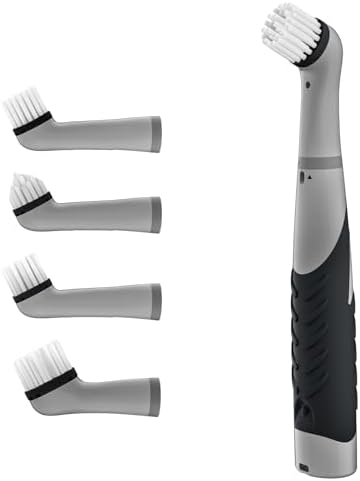 Pest Reject Pro Electric Cleaning Brush with 4 in 1 Brush Heads Black