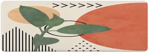 JAWO Modern Boho Bathroom Rug with Terracotta Print