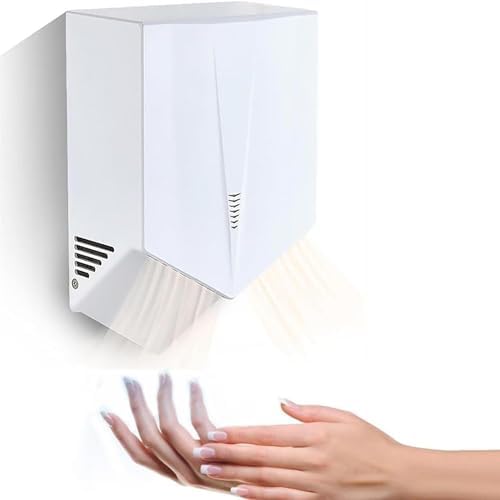 Automatic Induction Hand Dryer Energy Efficient Fast Dry 10s Wall Mount White