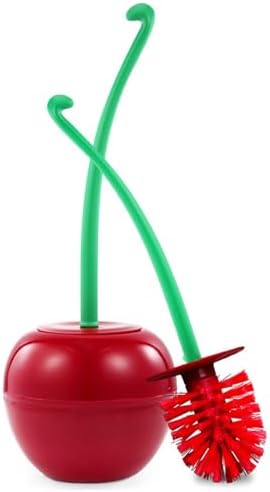 DRAMLOR Cherry Toilet Brush and Holder Set