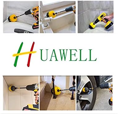 HUAWELL 5-Piece Cleaning Drill Brush Kit with 6 Inch Extender
