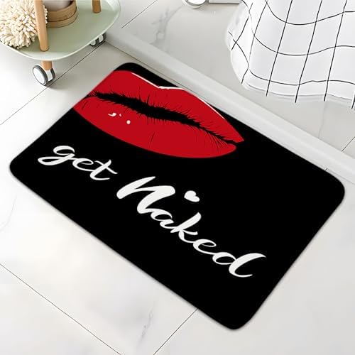 Funny Quotes Red Lips Bath Rug for Home Use