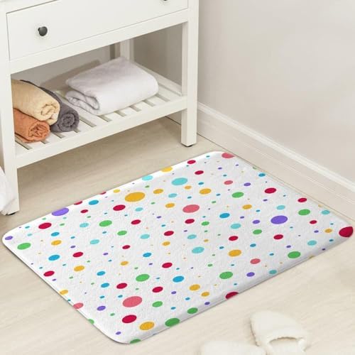 DYNH Kids Rainbow Flannel Bath Rug 16x24inch