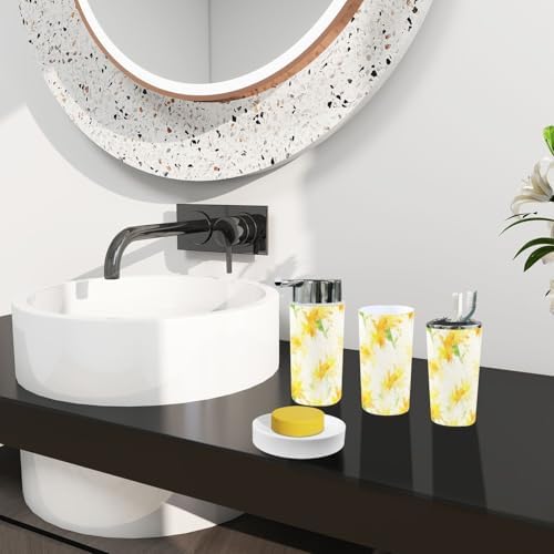 Boho Summer Sunflower Bathroom Accessory Set 6 Piece