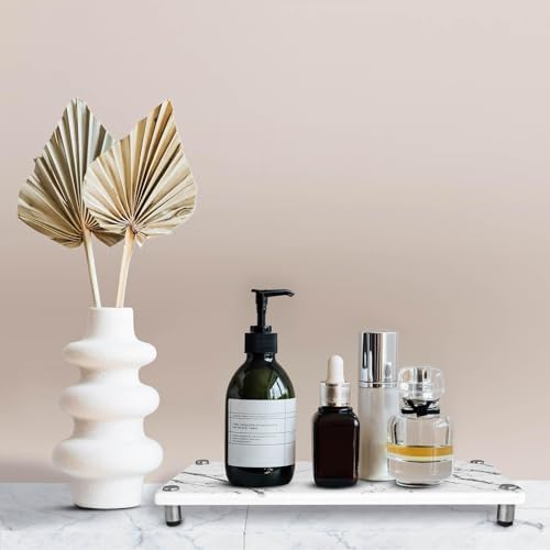 Stone Sink Caddy with Marble Pattern Diatomaceous Earth Tray for Kitchen Bathroom