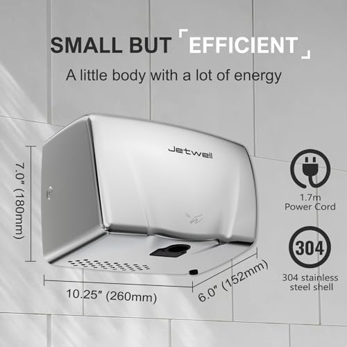 JETWELL 2Pack Compact Hand Dryer with Heating