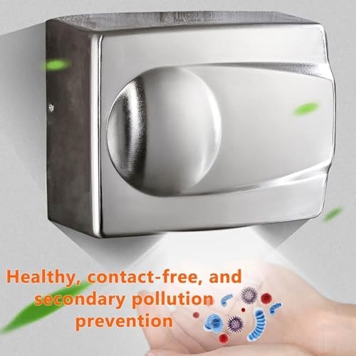 QIANMEI Heavy-Duty Stainless Steel Hand Dryer 1500W Automatic Sensor