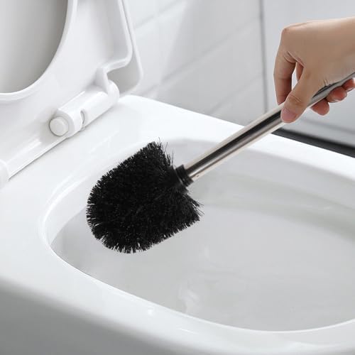 Loyled Toilet Brush with Holder 360 Deep Clean Anti-Drip Stainless Steel