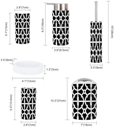 Boho Circles Bathroom Accessory Set 6 Piece