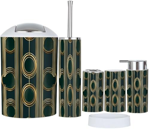 TRANQDEHOM 6-Piece Boho Bathroom Accessory Set 1
