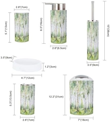 Boho Bathroom 6-Piece Trash Can Set for Kids and Home