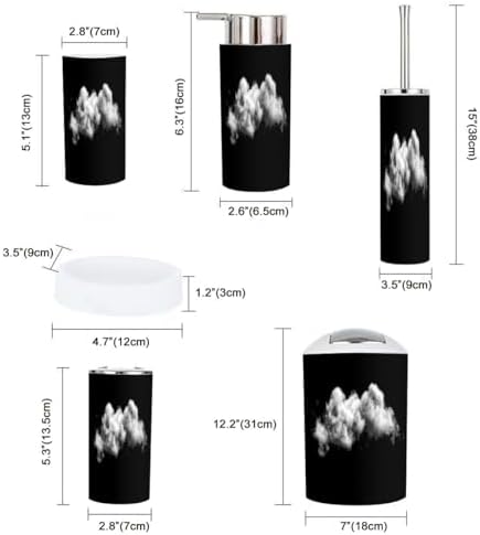 Boho Cloud Black Bathroom Accessory Set 6 Piece
