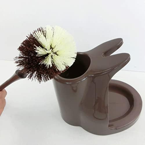 SUREK Soft Floor Toilet Brush with Reusable Holder