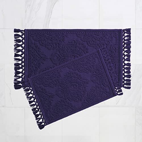 Jean Pierre Ricardo Bath Mats Set of 2 Indigo 17x31 21x41