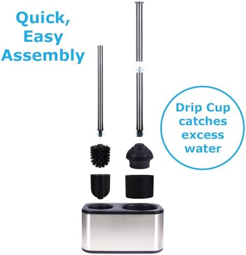 Blue Donuts Toilet Brush and Plunger Set with Holder