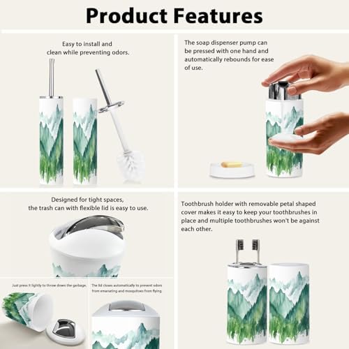 Boho Bathroom Accessory Set 6 Piece 1