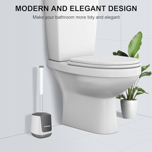 SetSail 2-in-1 Toilet Brush with Holder and Floor Scrubber