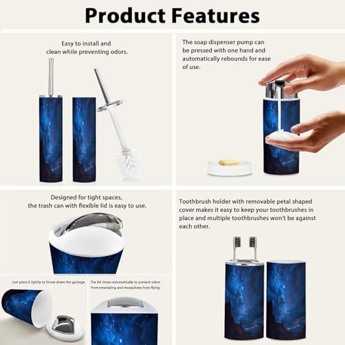 Boho Night Sky Bathroom Accessory Set 6 Piece