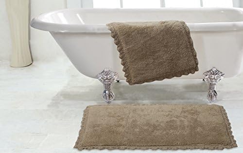 Chesapeake Linen Crochet Bath Rug Set 21 x 34 17 x 24