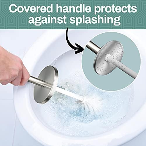Home Intuition Chrome Stainless Steel Toilet Brush Holder Set 2 Pack