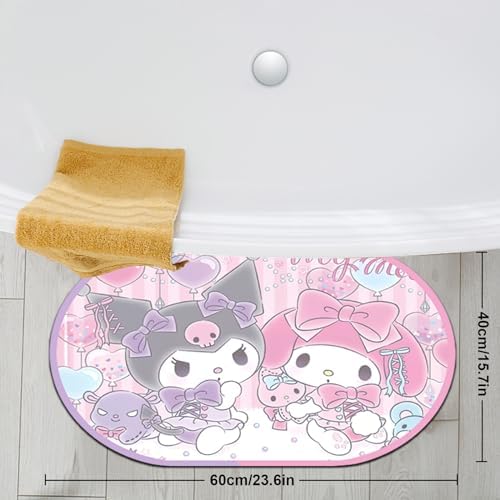 Anime Cartoon Bath Mat 40x60cm Quick Dry
