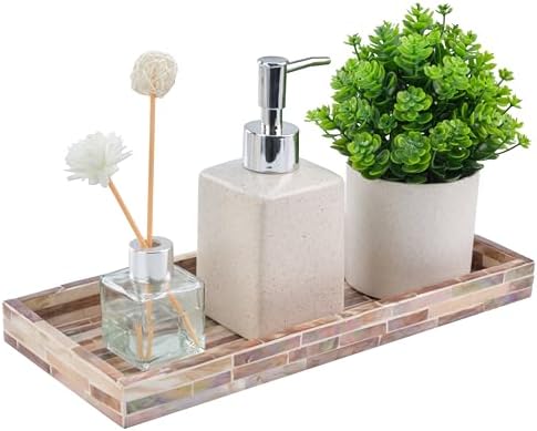 PEMAR Mother of Pearl Vanity Tray Set of 2