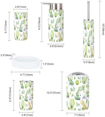 Boho Dinosaur Bathroom Accessory Set 6 Piece 1