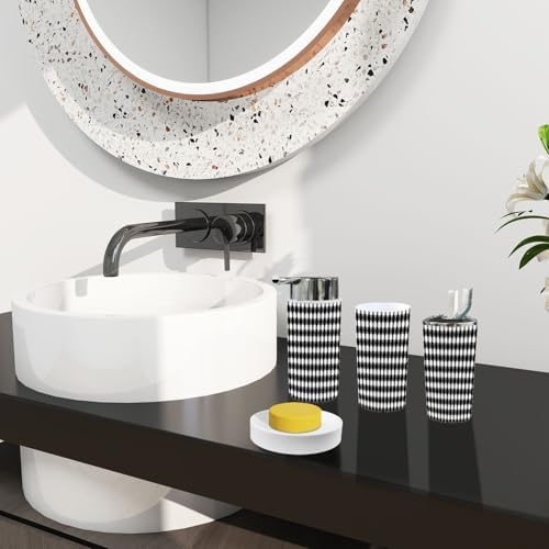 Boho Gingham Bathroom Accessory Set 6 Piece
