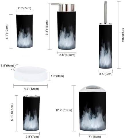 Boho Fog Black 6-Piece Bathroom Accessories Set