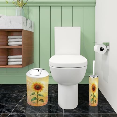 Boho Sunflower Bathroom Accessory Set 6 Piece 1