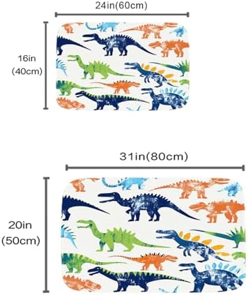 Funny Jurassic Dinosaur Bath Rug Non Slip Cartoon Kids Dino Theme 16x24 Inches