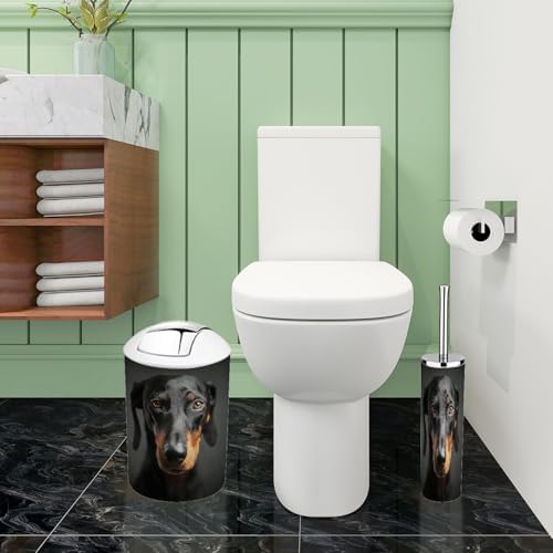 Boho Dog Portrait Bathroom Accessory Set 6 Piece