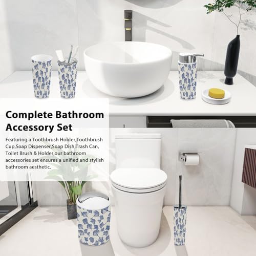 Boho Ginkgo Leaf 6-Piece Bathroom Accessory Set