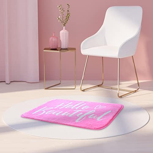 Planzo Hello Beautiful Bath Plush Rug 24x16 Pink