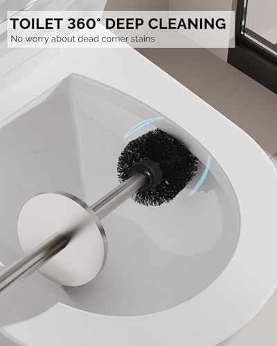 WZKALY Toilet Brush and Holder Set Brushed Nickel