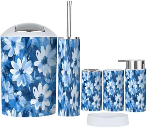 Boho Style Bathroom Accessory Set 6 Pieces